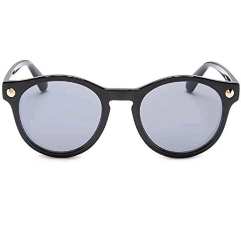 DVF DIANE von Furstenberg Round Black Gold Sunglasses w/ Case